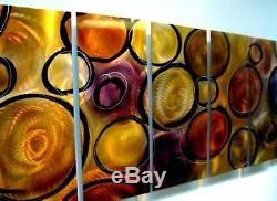 Statements2000 3d Metal Wall Art Panels Modern Gold Purple Painting Jon Allen