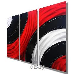 Statements2000 Metal Wall Art Modern Red Black Panels Jon Allen Critical Mass 2