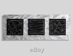Statements2000 Modern 3D Metal Wall Art Panels Black Silver Decor by Jon Allen