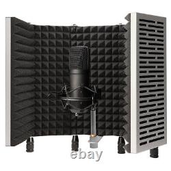 Technical Pro 5-Panel Professional Vocal Microphone Isolation Shield Portable