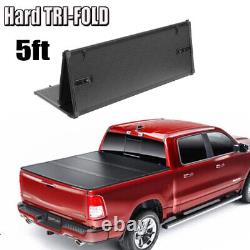 Tri-Fold 5ft for Ford Ranger 2019 20 2021-2024 Aluminum Hard Panel Tonneau Cover