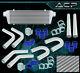 Turbo/Super Charger 2.5 Aluminum Piping Kit + Fmic Front Mount Intercooler Blk