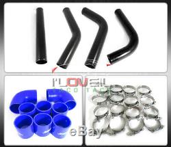 Universal High Quality 2.5 Aluminum Intercooler 8Pc Black Piping Kit With Clamp