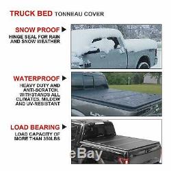 Upper Rear Lock Ruuged 6.5FT Folding Tonneau Cover For Dodge Ram Styleside Truck