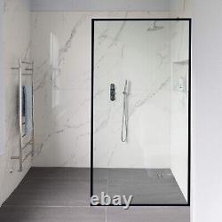 Velvon Framed Shower Glass Panel 34 W x 74 H 3/8 (10mm) SGCC Tempered Glass