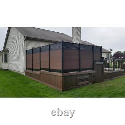 Veranda Composite Fence Panel 6' x 6' Euro Style Lattice Top Black Rose Aluminum