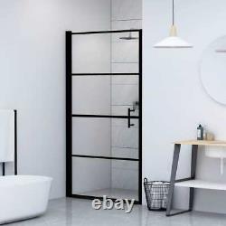 VidaXL Shower Door Tempered Glass Black Shower Enclosure Panel Bathroom Home