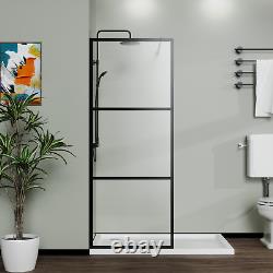 Walk-in Shower Door Aluminium 3-panel design TemperedGlass Shower Screen 34×72