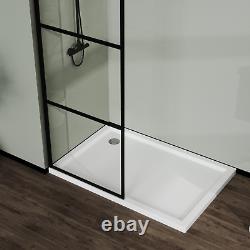 Walk-in Shower Door Aluminium 3-panel design TemperedGlass Shower Screen 34×72
