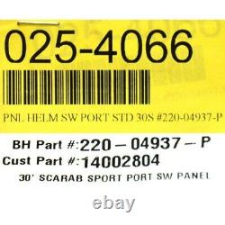 Wellcraft Boat Helm Switch Panel 025-4066 30 Scarab Sport Gray Black Aluminum