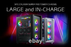 XPG Cruiser Mid-Tower Black Aluminum Frame Tempered Glass Panel with Removable