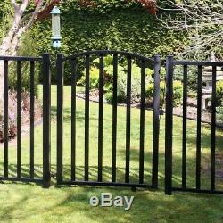 Yard Fence Gate 3 ft. X 4 ft. Black Powder-Coated Aluminum Assembled Panel